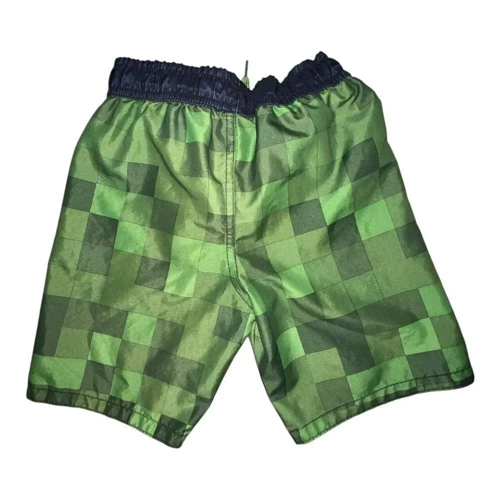 Lot of Two Boy's Swim Trunks Minecraft & Wonder Nation Beach Scene Small 6/7 EUC